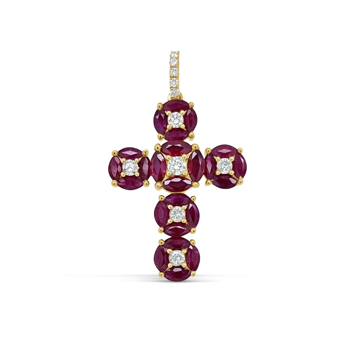 18CT Yellow Gold Ruby and Diamond Pendant