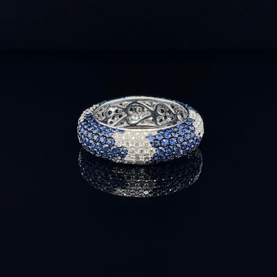 18CT White Gold Sapphire and Diamond Eternity Ring