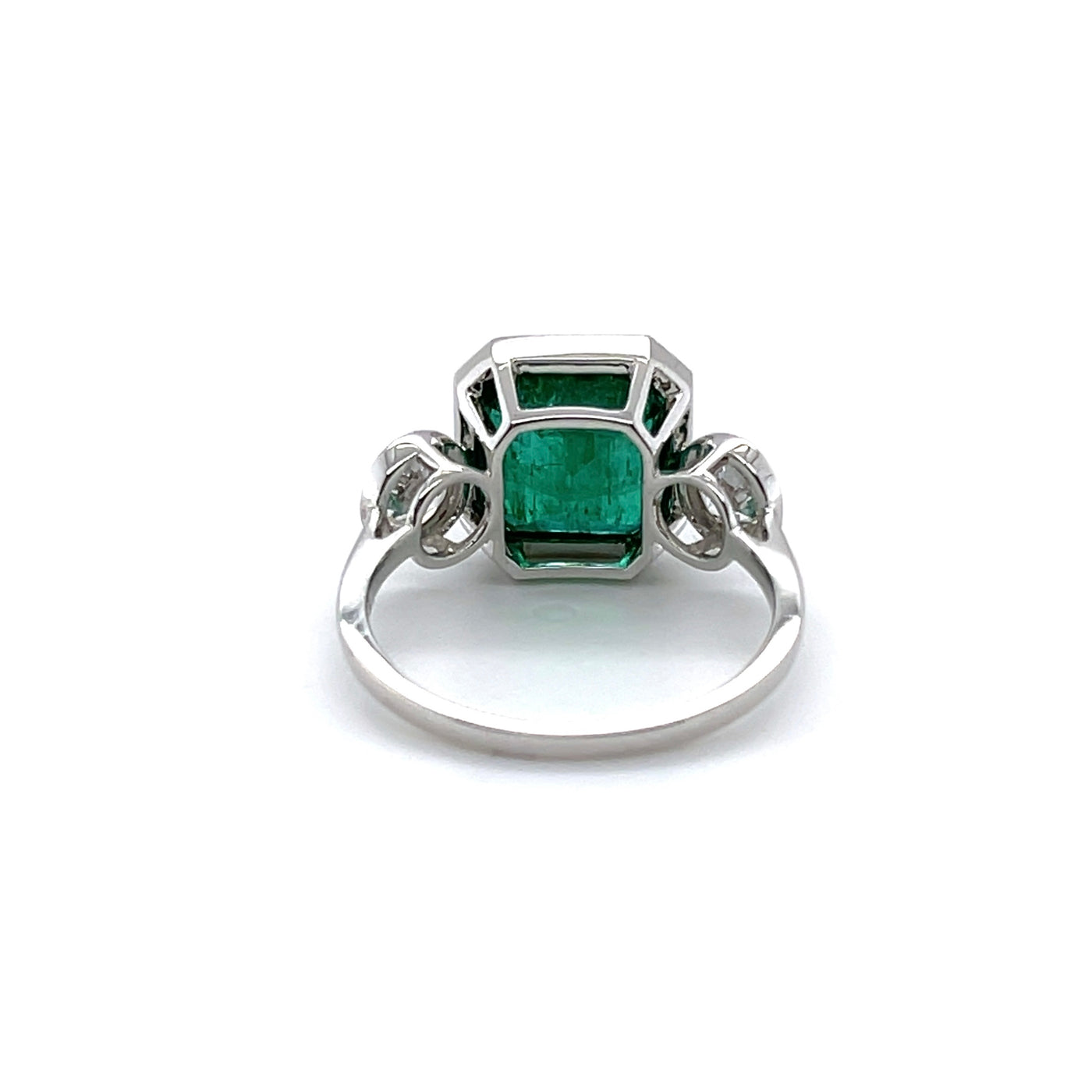 18CT White Gold Emerald and Diamond Ring