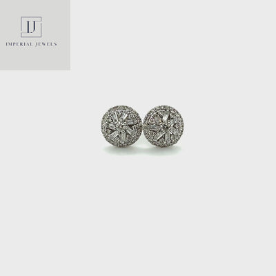 18CT White Gold Diamond Stud Earrings