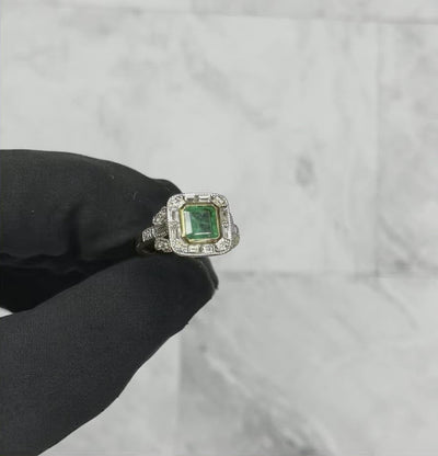 18CT Yellow Gold Emerald and Diamond Ring