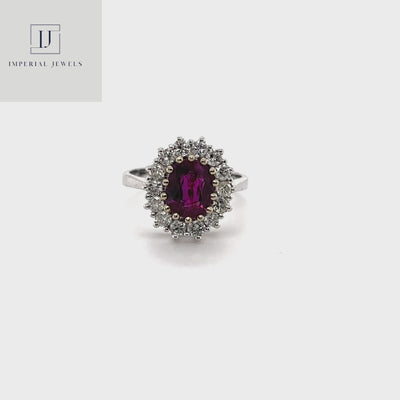 14CT White Gold Ruby and Diamond Ring