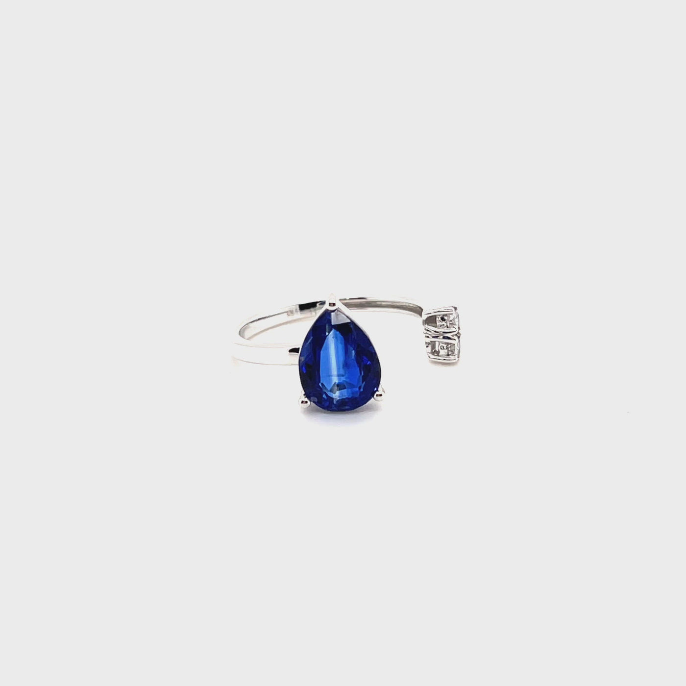 18CT White Gold Kyanite and Diamond Ring