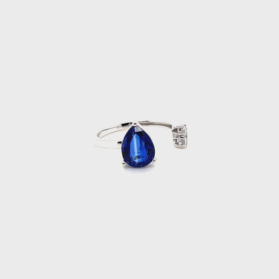 18CT White Gold Kyanite and Diamond Ring
