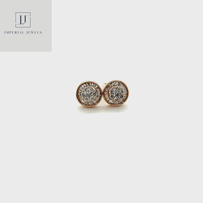18CT Rose Gold Diamond Stud earrings