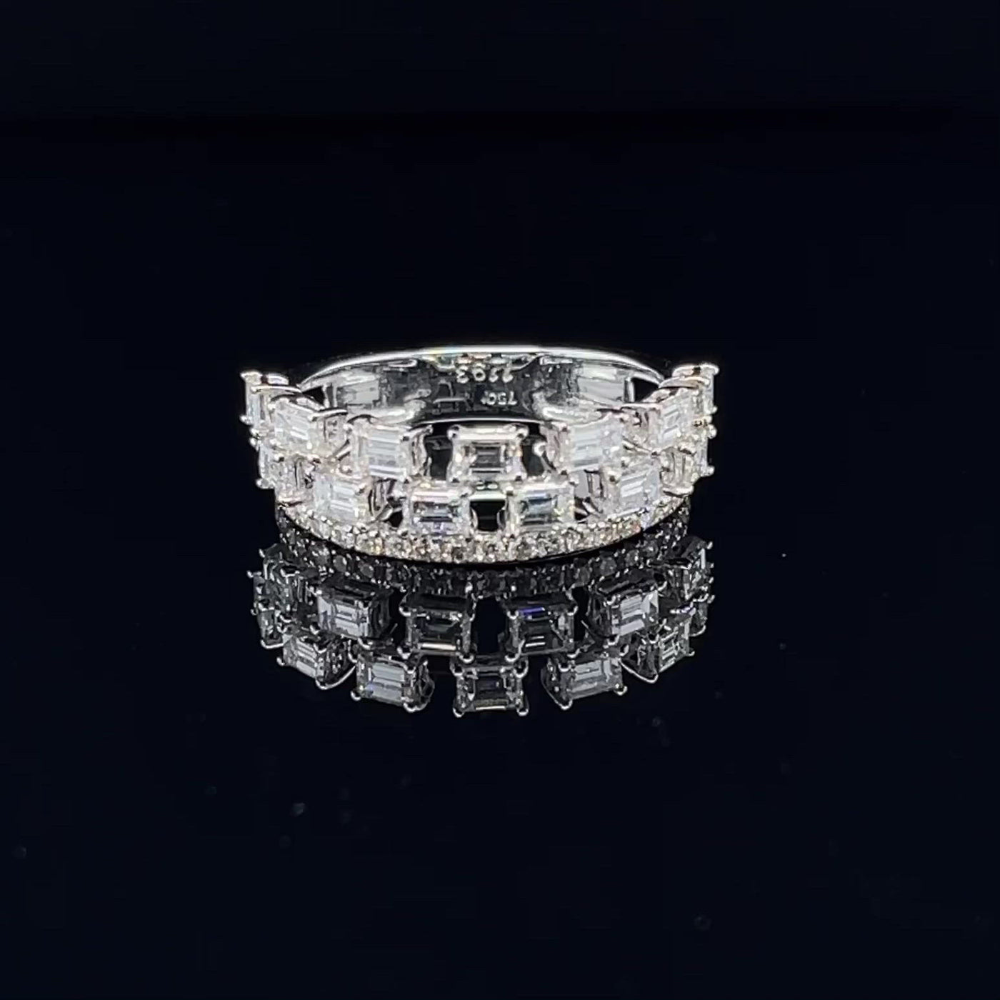 'Bela' Emerald cut diamond ring