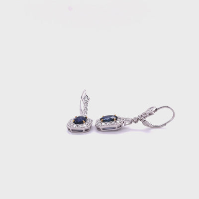 14CT White Gold Sapphire and Diamond Earrings