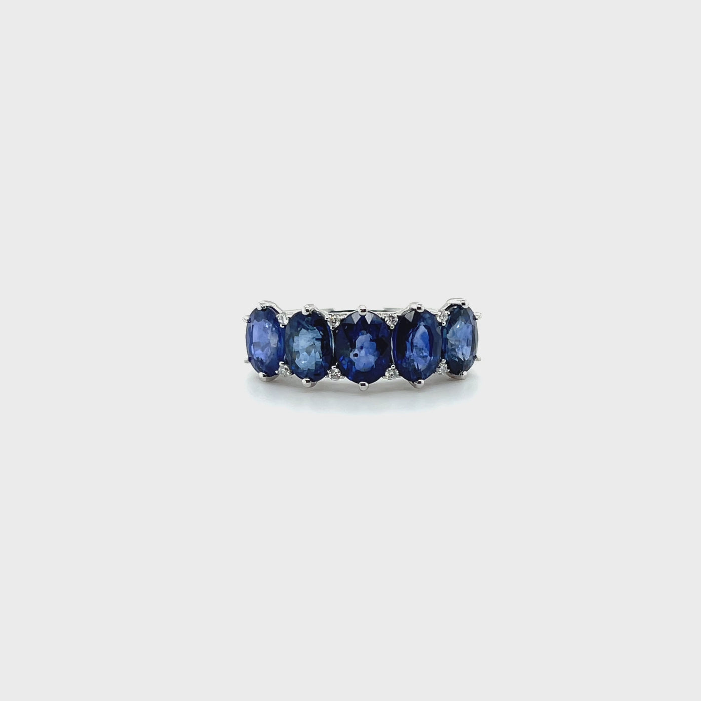 14ct white gold sapphire and diamond eternity ring