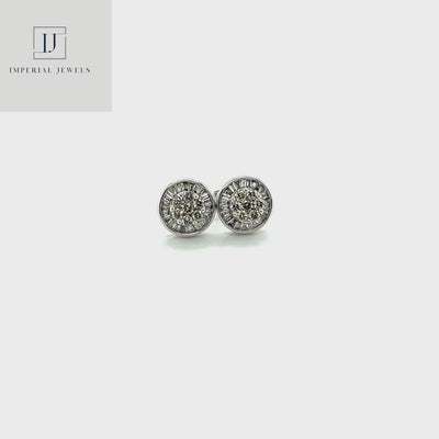 18CT White Gold Diamond Stud Earrings