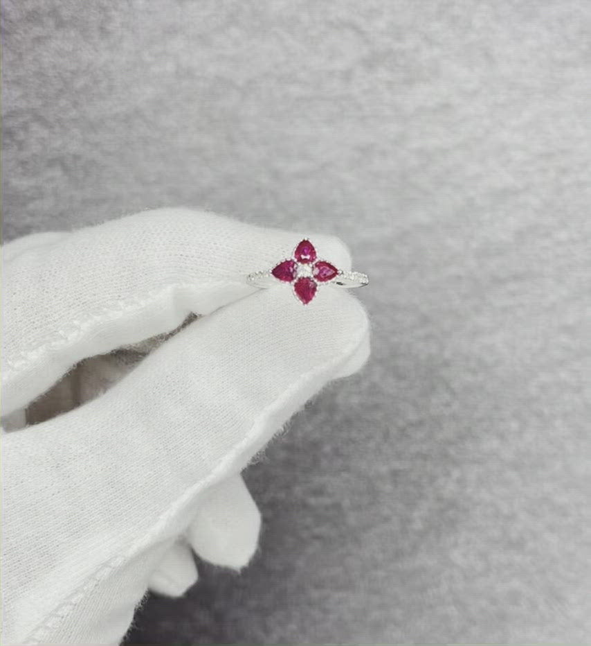 18CT White Gold Ruby and Diamond Ring