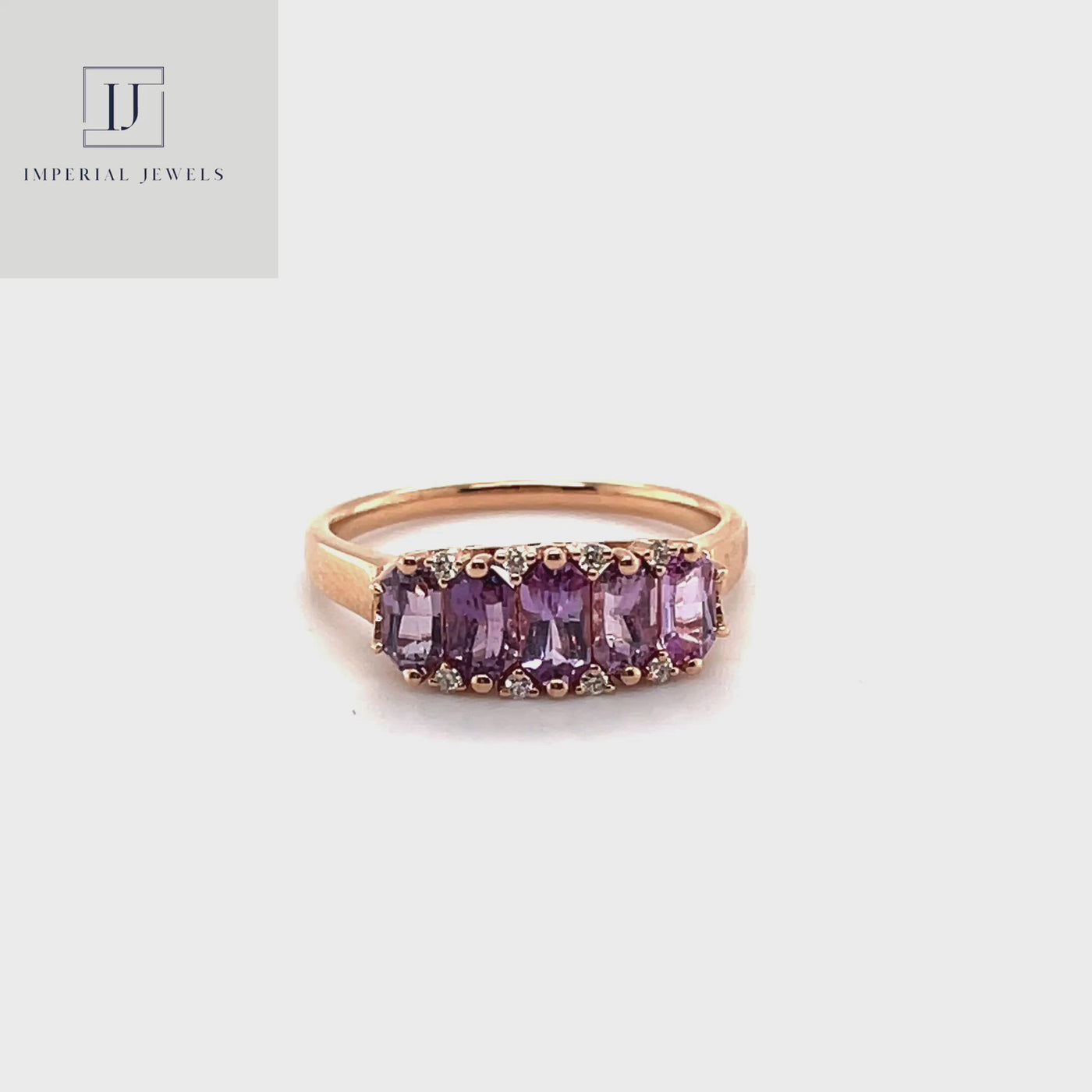 18CT Rose Gold (NO HEAT) Purple Coloured Sapphire Ring