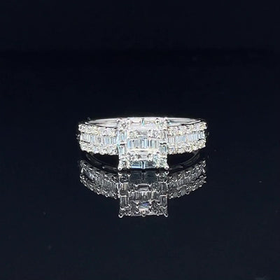 'Evelyn' 18ct white gold diamond ring