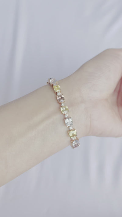 18CT rose gold (NO HEAT) sapphire and diamond bracelet