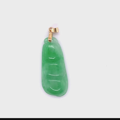 18CT Yellow Gold Jade Pendant