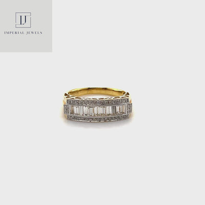 18CT Yellow Gold Tapered Diamond baguette Ring