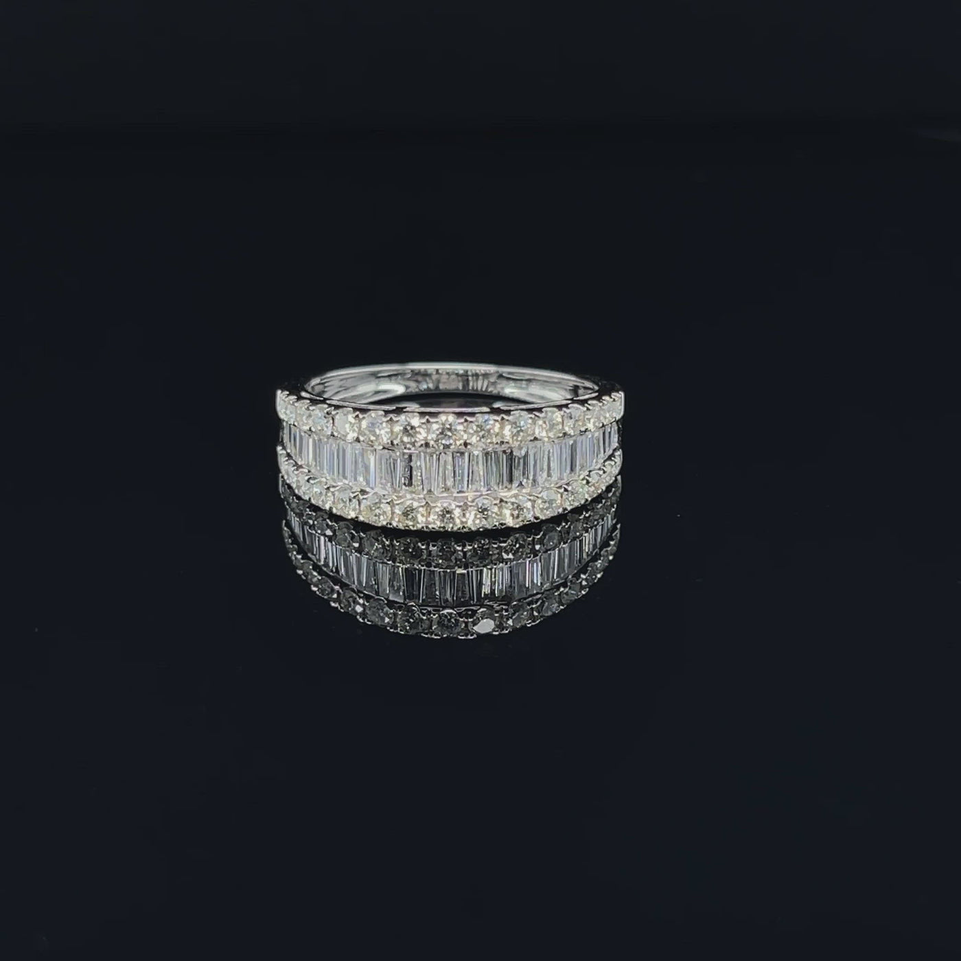 'Amy' 18CT White Gold Diamond Tapered Baguette Ring