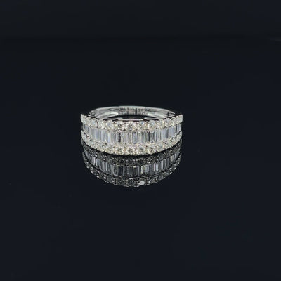 'Amy' 18CT White Gold Diamond Tapered Baguette Ring