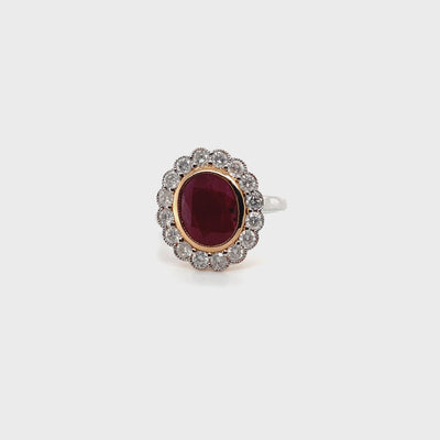 18ct Two-Tone Ruby and Diamond ring