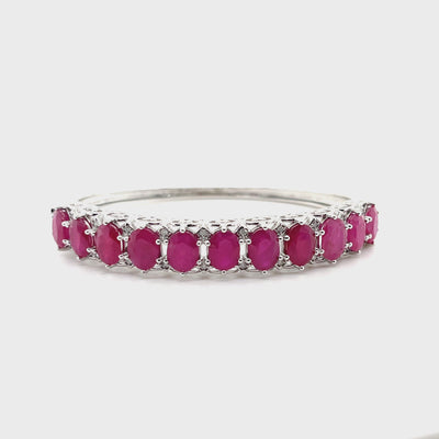 14ct white gold Ruby and Diamond bangle