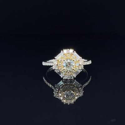 'Amelia' 18CT two tone diamond ring in 18ct white gold