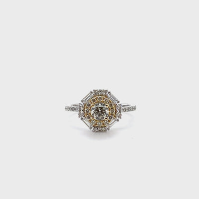 'Amelia' 18CT two tone diamond ring in 18ct white gold