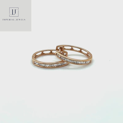 18CT Rose Gold Diamond Earrings