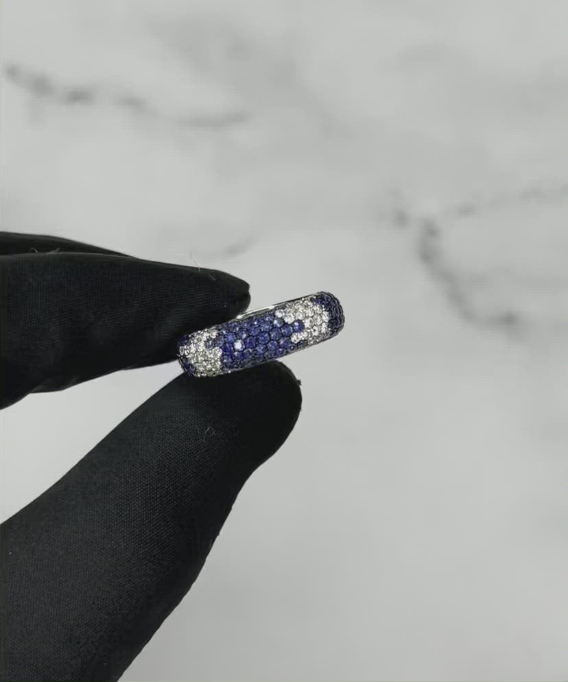 18CT White Gold Sapphire and Diamond Eternity Ring