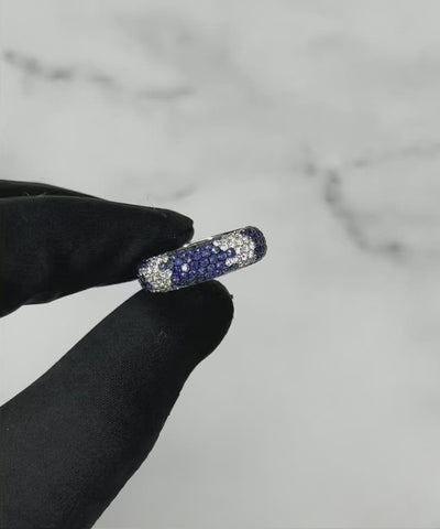 18CT White Gold Sapphire and Diamond Eternity Ring