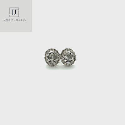 18CT White Gold Diamond Stud Earrings