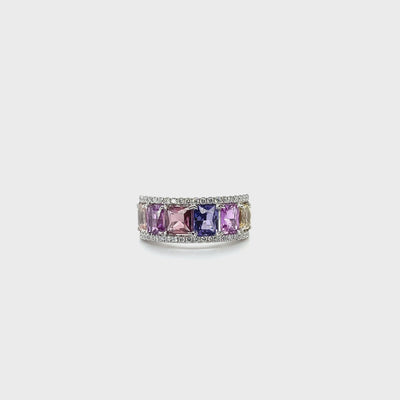 18ct white gold Sapphire and Diamond eternity ring