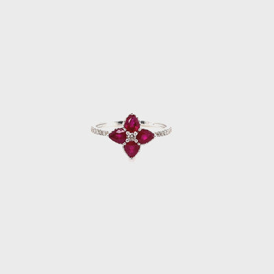 18CT White Gold Ruby and Diamond Ring
