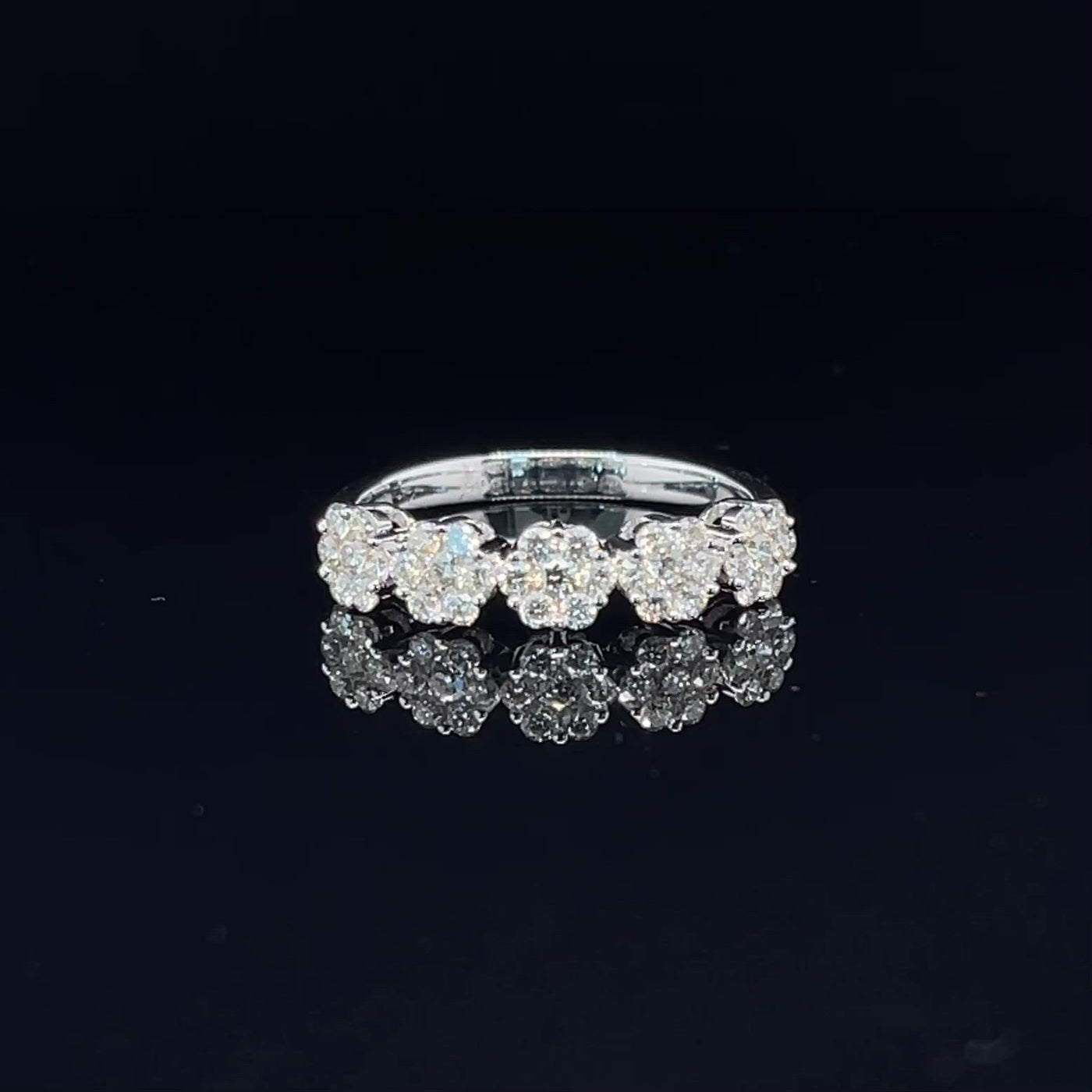 'Mia' 18ct white gold diamond cluster ring