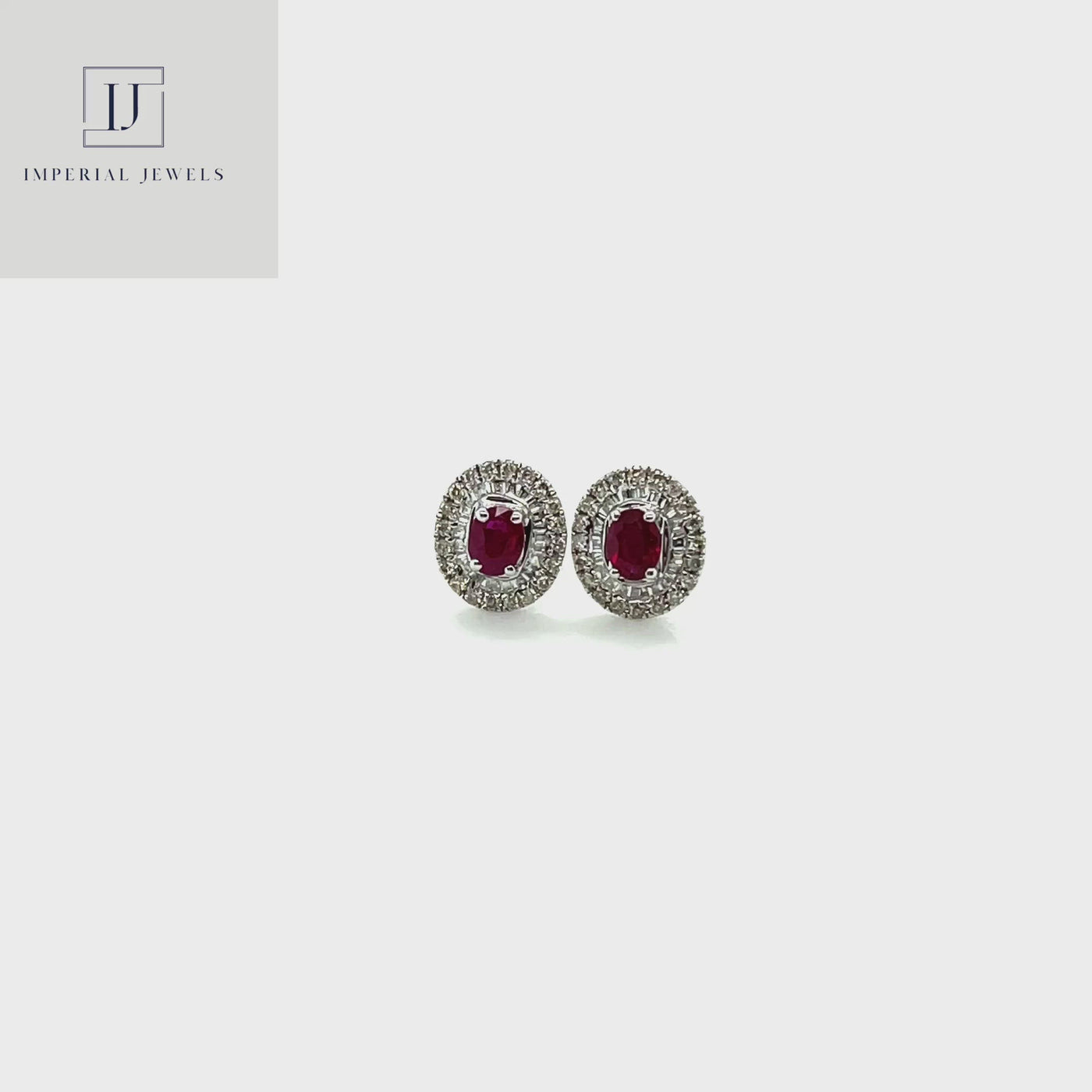 18CT White Gold Ruby and Diamond Earring Studs