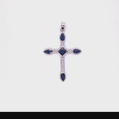 18CT White Gold Kyanite and Diamond Pendant