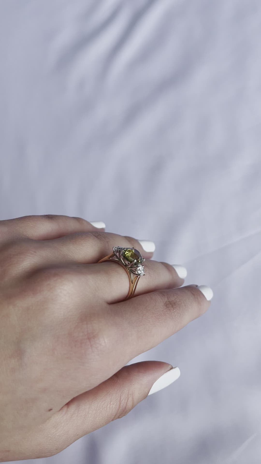 18CT rose gold and white gold Chrysoberyl (Natural Alexandrite) and diamond ring GIA CERTIFIED