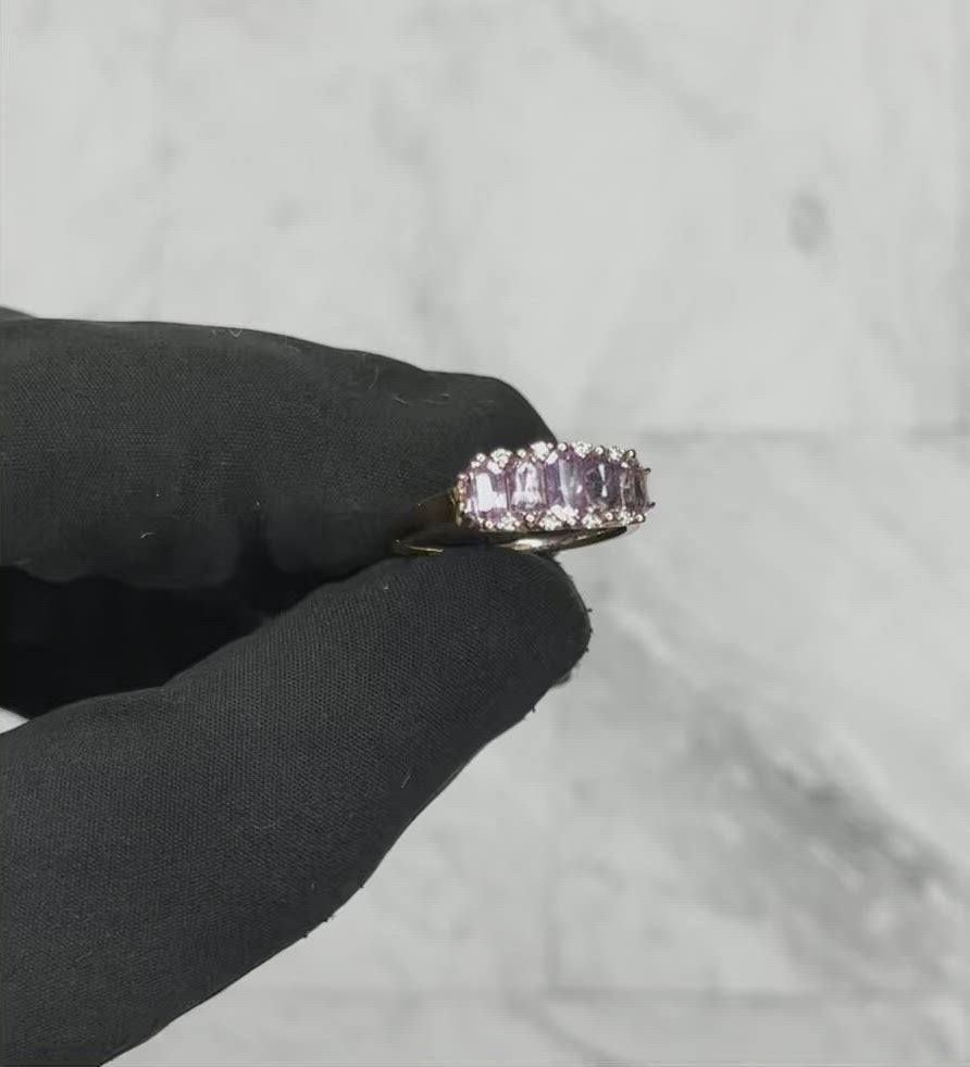 18CT Rose Gold (NO HEAT) Purple Coloured Sapphire Ring