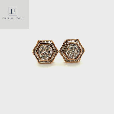 18CT Rose Gold Diamond Stud earrings
