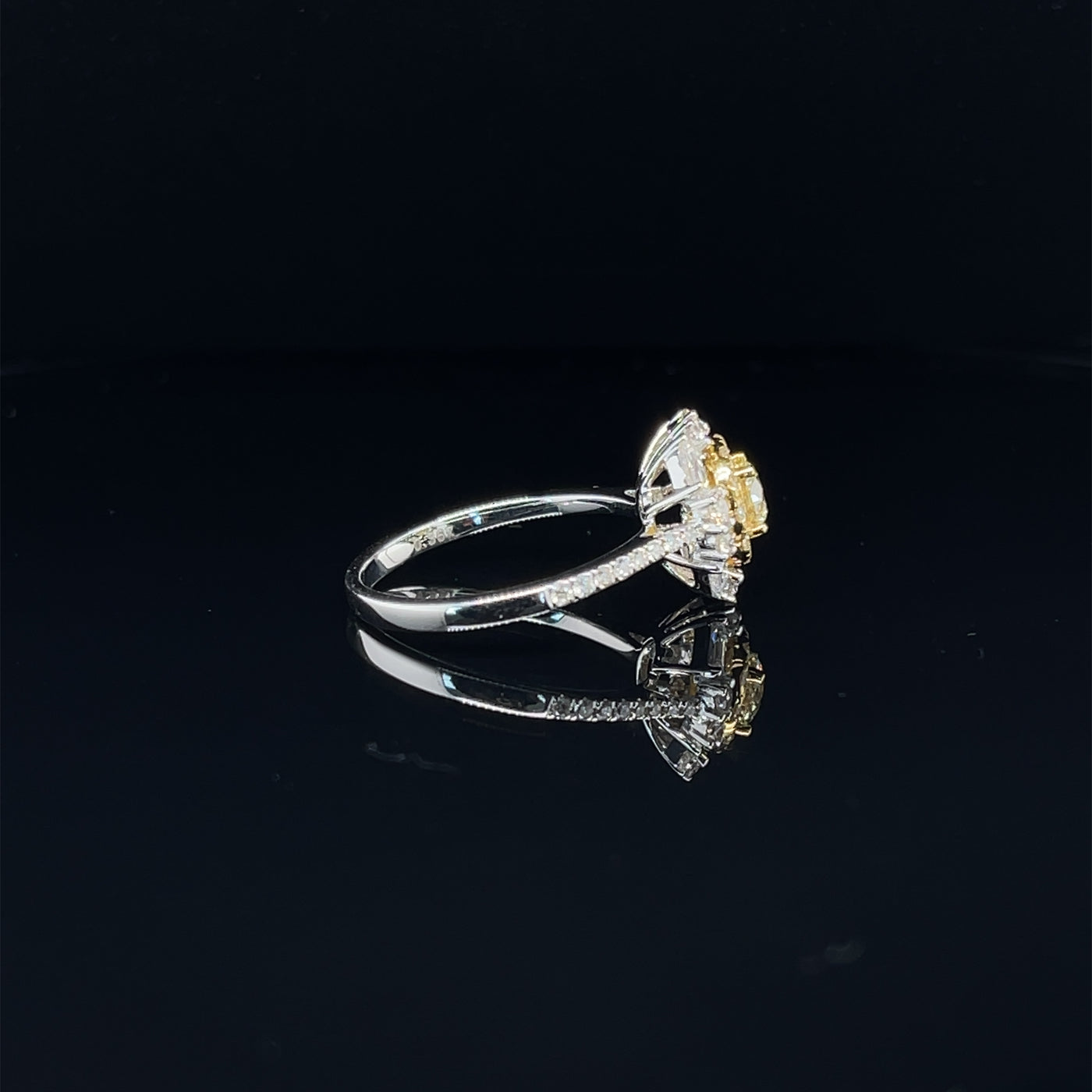 'Amelia' 18CT two tone diamond ring in 18ct white gold