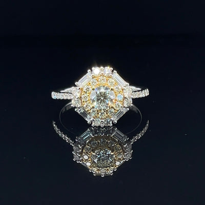 'Amelia' 18CT two tone diamond ring in 18ct white gold
