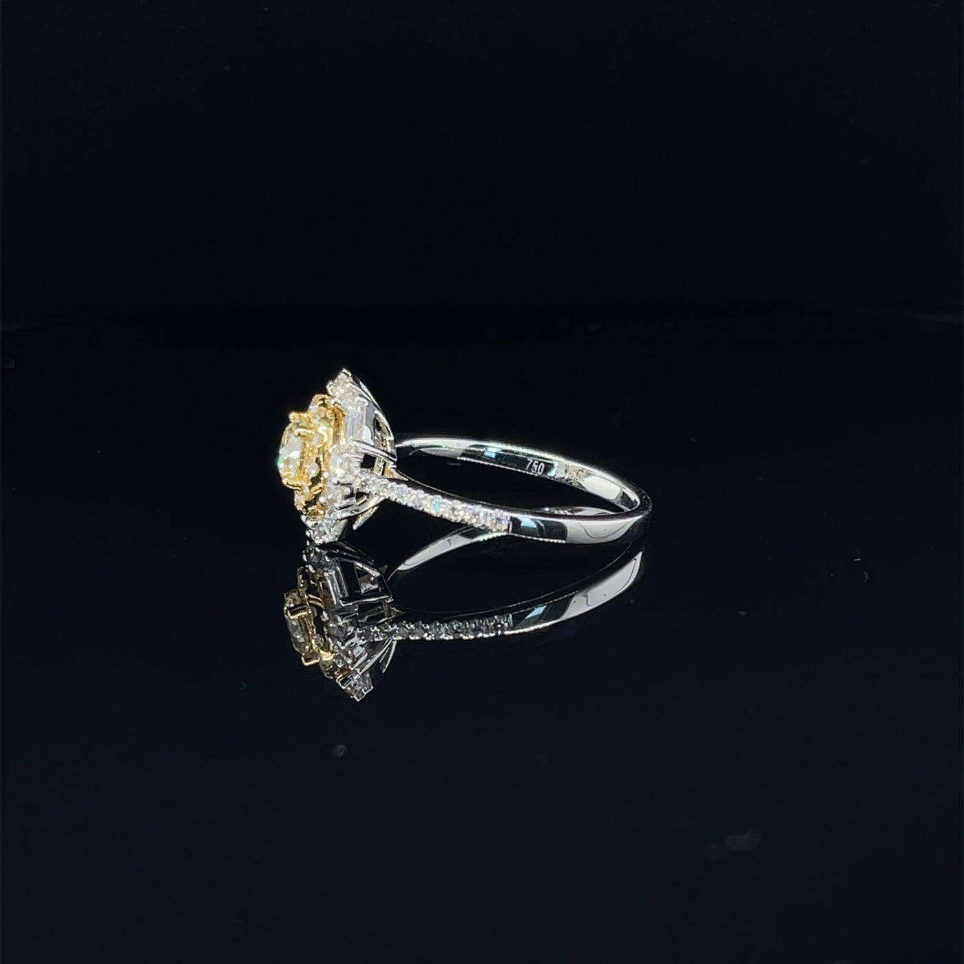 'Amelia' 18CT two tone diamond ring in 18ct white gold
