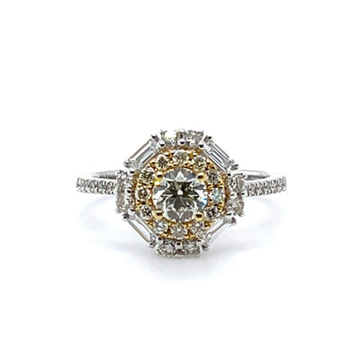 'Amelia' 18CT two tone diamond ring in 18ct white gold