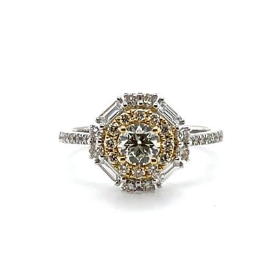 'Amelia' 18CT two tone diamond ring in 18ct white gold