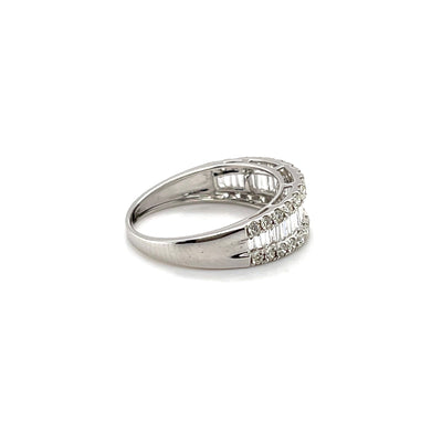 'Amy' 18CT White Gold Diamond Tapered Baguette Ring
