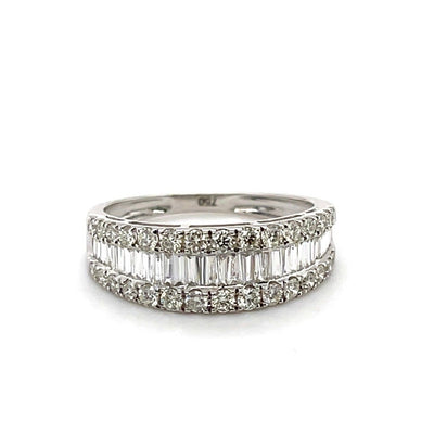'Amy' 18CT White Gold Diamond Tapered Baguette Ring