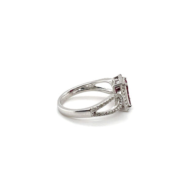 'Claire' Ruby and diamond ring in 18CT white gold
