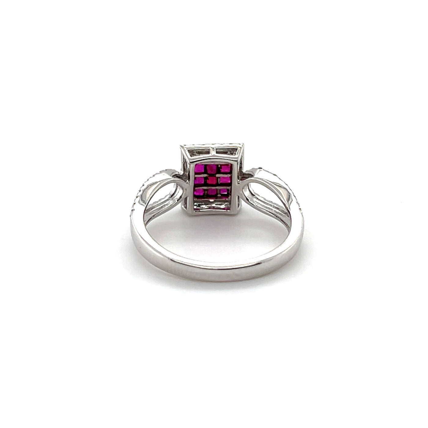 'Claire' Ruby and diamond ring in 18CT white gold