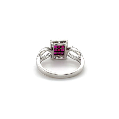 'Claire' Ruby and diamond ring in 18CT white gold
