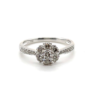 'Madeline' 18CT white gold diamond cluster ring