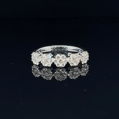 'Mia' 18ct white gold diamond cluster ring