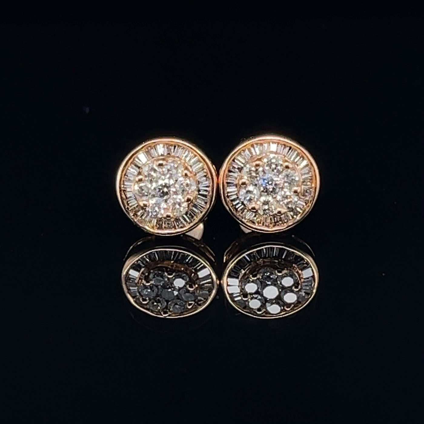 18CT Rose Gold Diamond Stud earrings